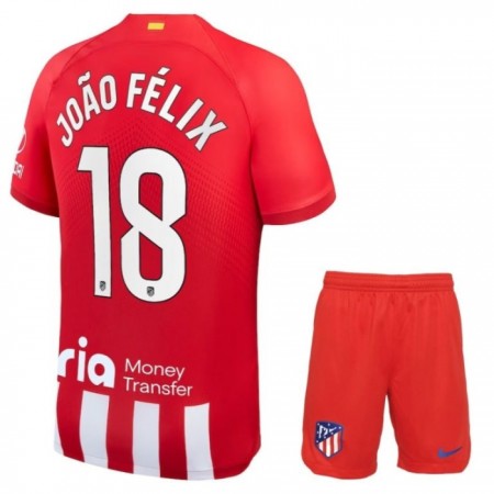 Camisola Atlético Madrid Joao Felix 18 Criança Equipamento Principal 2023-24 Manga Curta